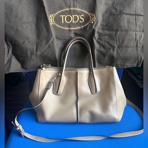 EUC Tod's Beige Leather D-Styling Shopper Top Handle Bag